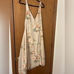 LAWLESS Floral Midi Dress - Cream and Peach
